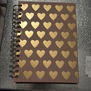 Gold Heart Spiral Notebook